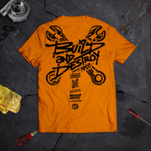 TEE-SHIRT WATATA BUILD & DESTROY ORANGE